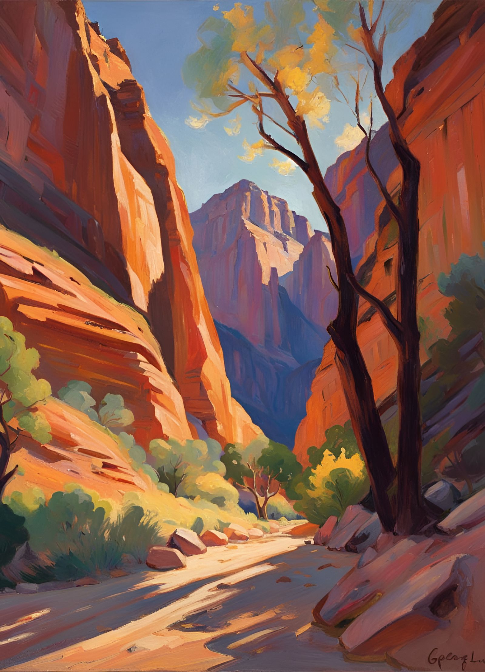 Zion National Park at Golden Hour in Hyperrealism