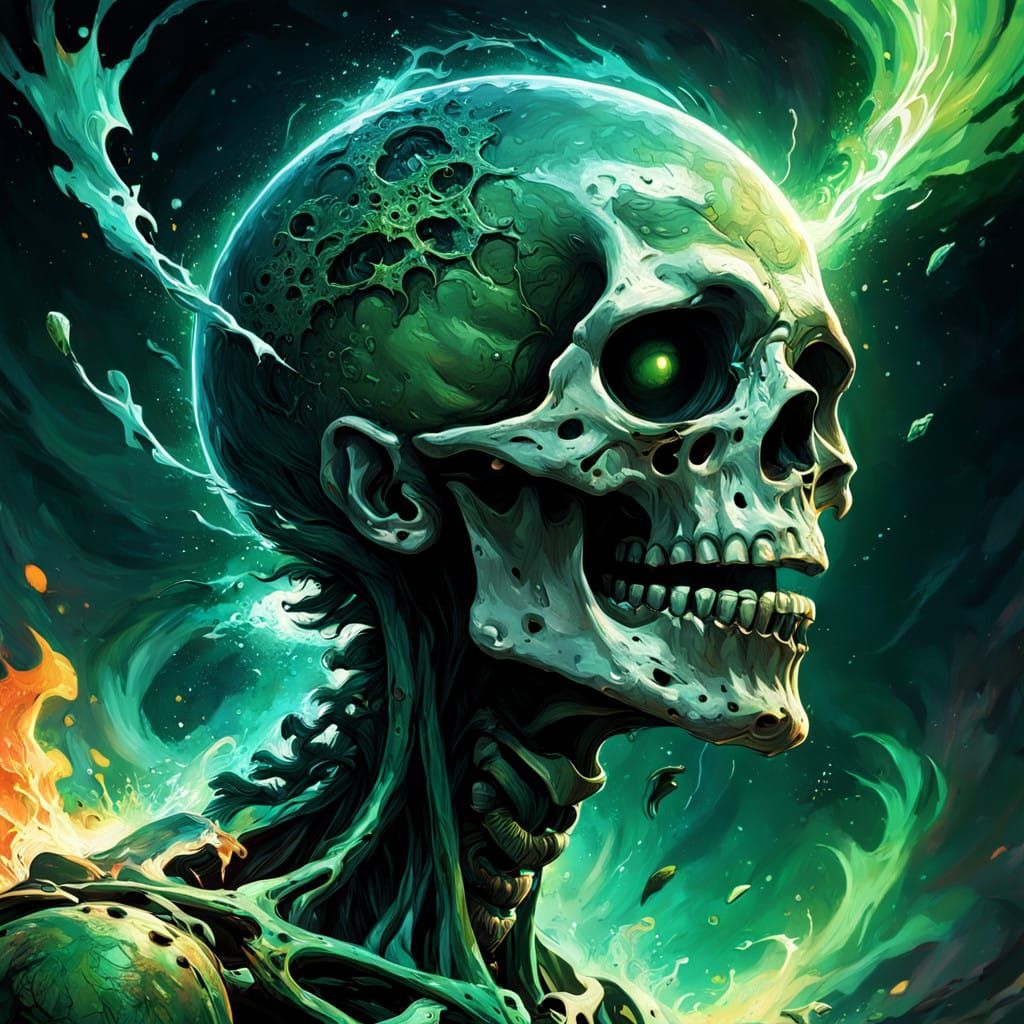 Flying Necropolis in a Haunting Ethereal Aesthetic