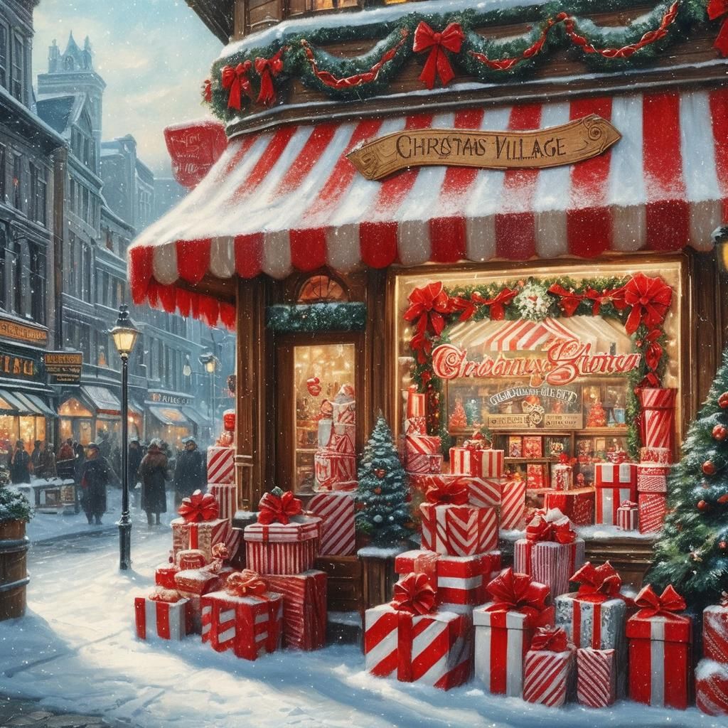 Charming Christmas Village Scene