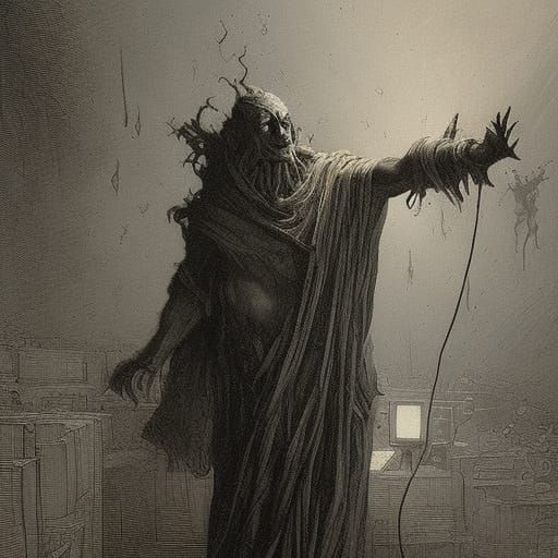 Electric Horror Books as Digital Painting