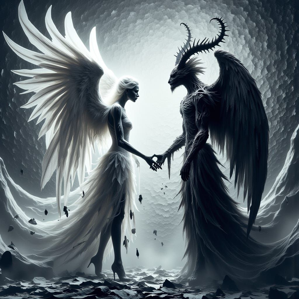 Androgynous Angel Unites with Thorny Demon in Mystical, Frac...