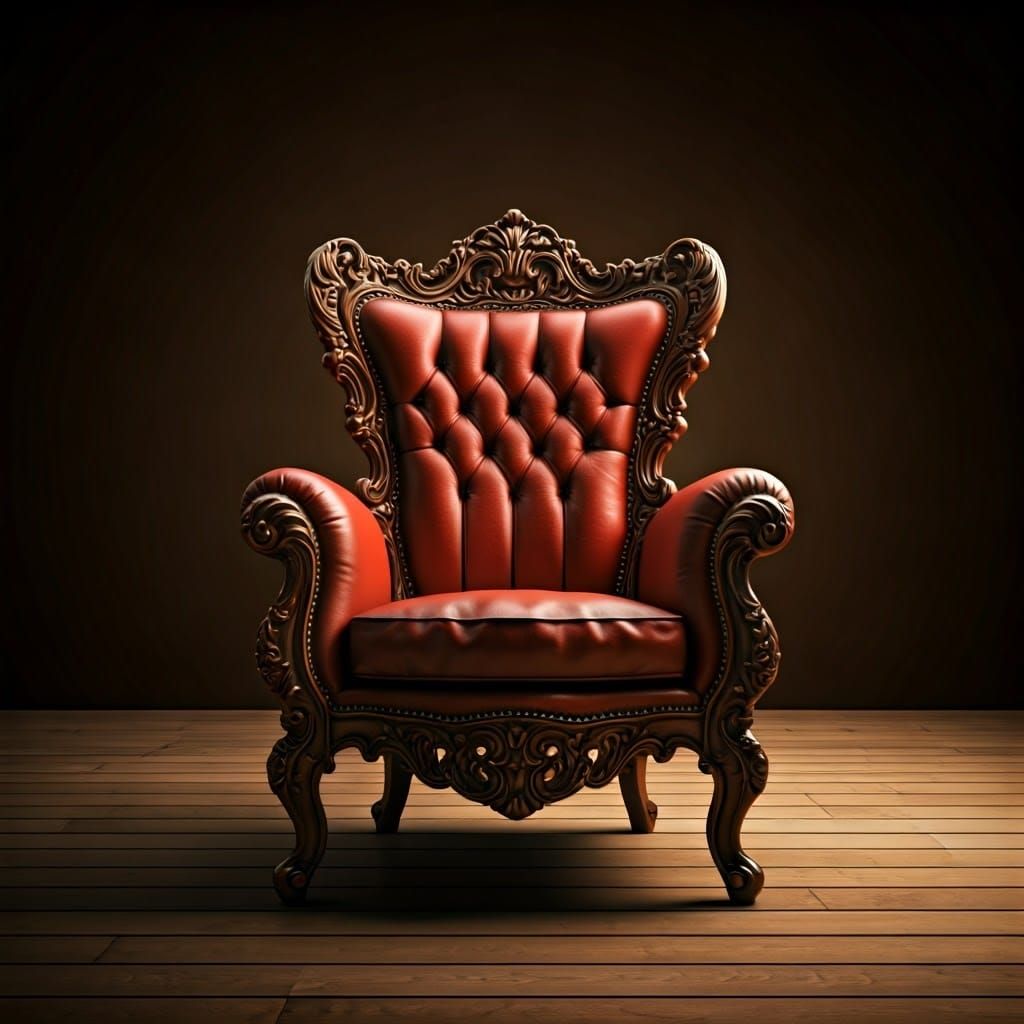 Vintage-Inspired Victorian Armchair with Intricate Carvings