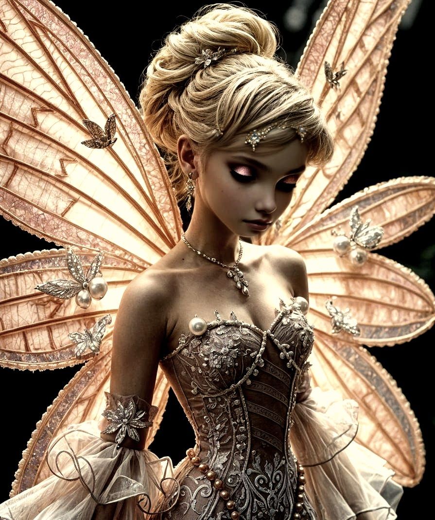 Tinkerbell with Pearl Wings, Digital Painting