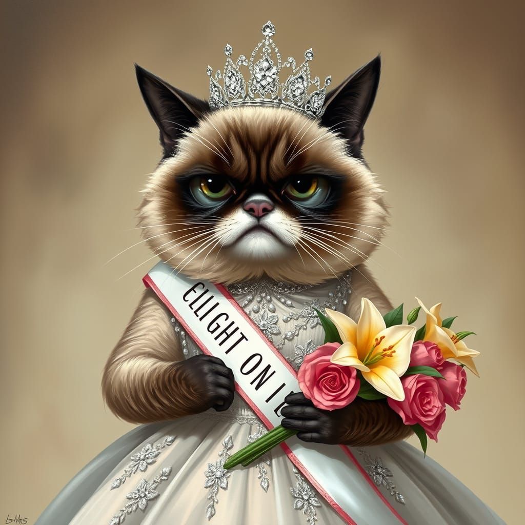 Grumpy Cat Reigns as Regal Pageant Queen