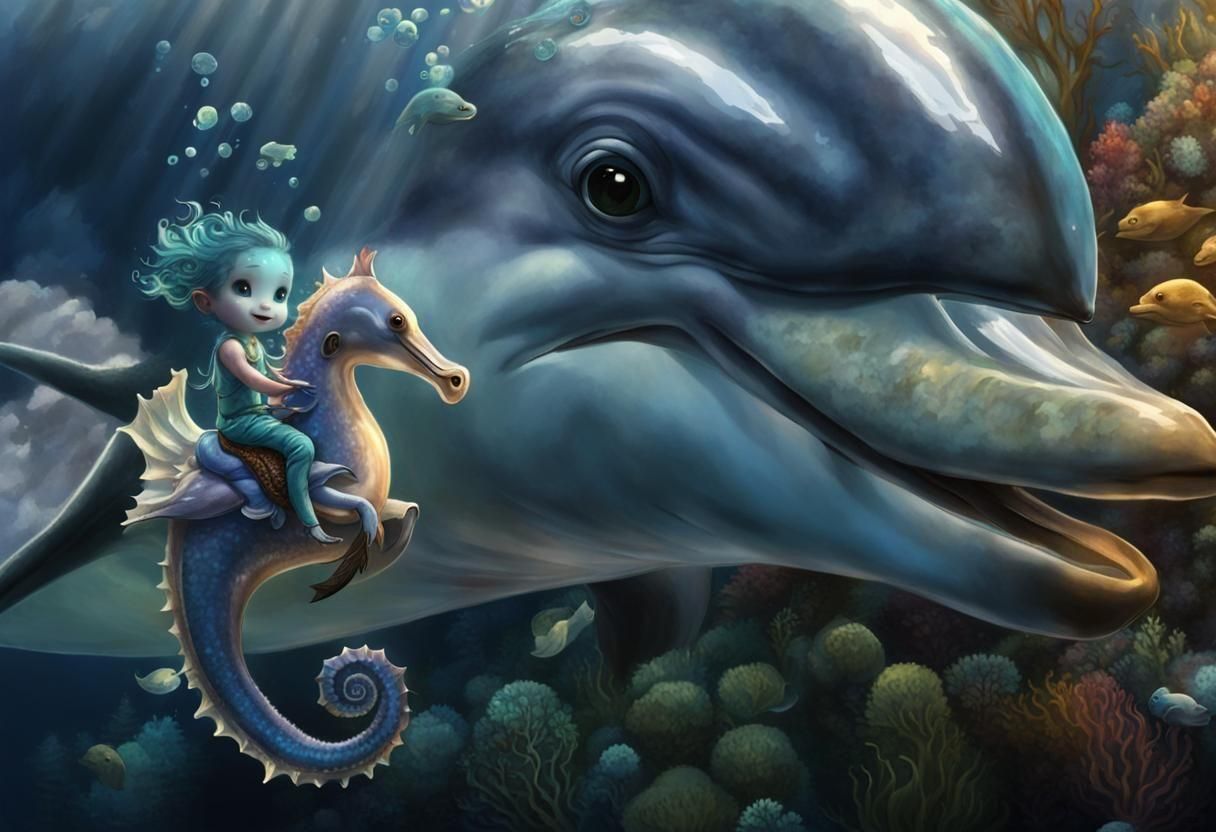 Dolphin and Seahorse Rider Encounter