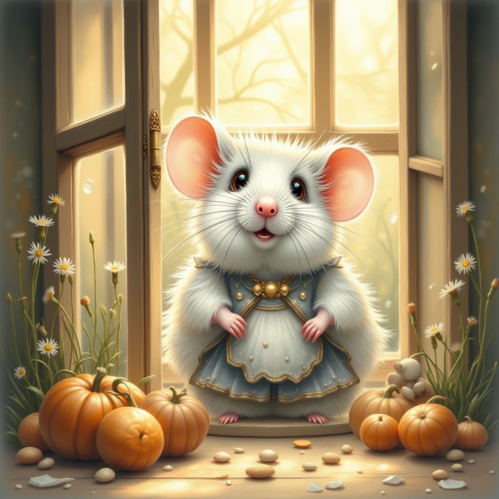 Cute Mouse Exercising in Furnished Hole