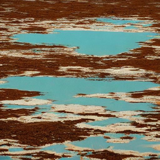 Shallow Water Meets White Void: Minimalist Scene