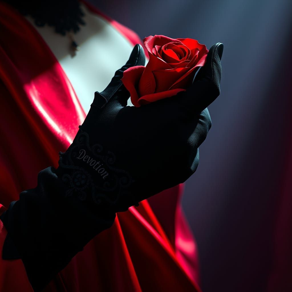 Goddess's Hand with Velvet Collar in Gothic Style