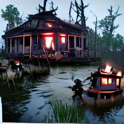 Photorealistic Bayou Scene with Calm Waters