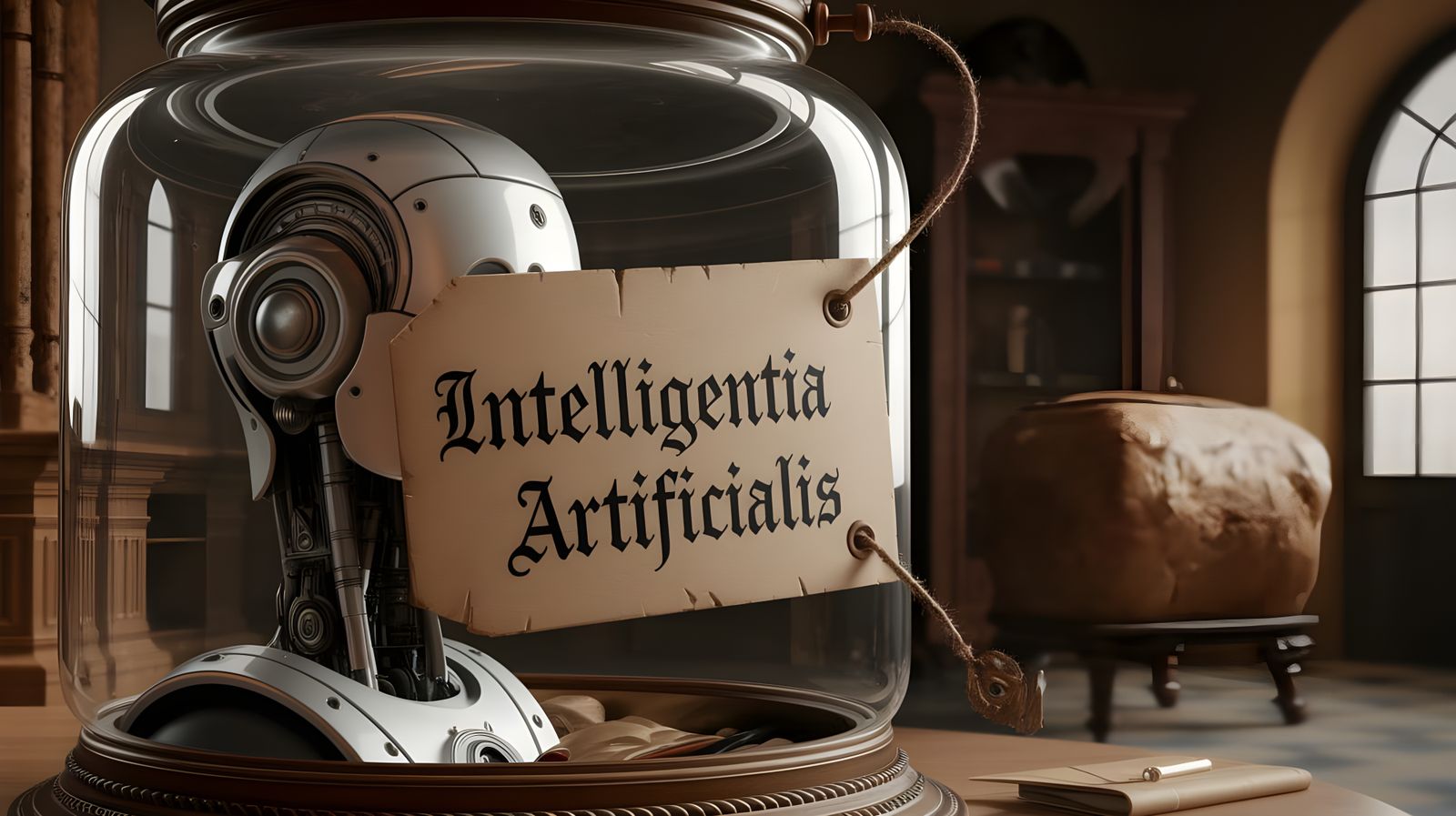 Robot Head in Jar: Renaissance-Style Still Life