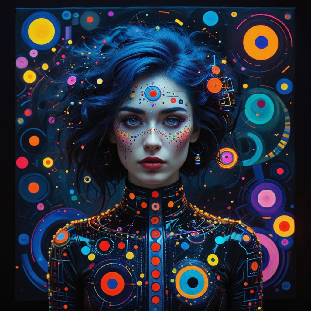 Gothic Art Nouveau Dreamscapes in Vibrant Neon Colors