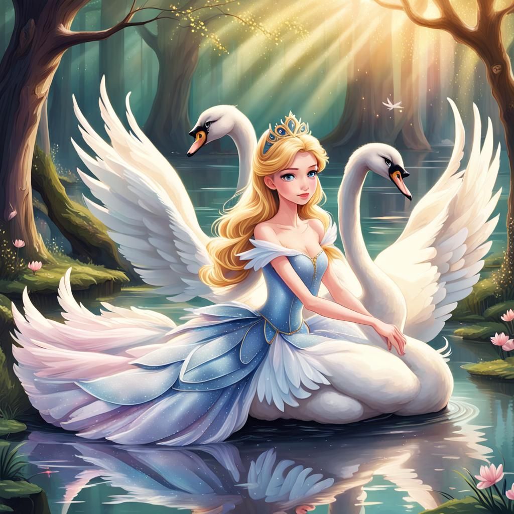 Fairy Swan Princess in a Magnetic Vision