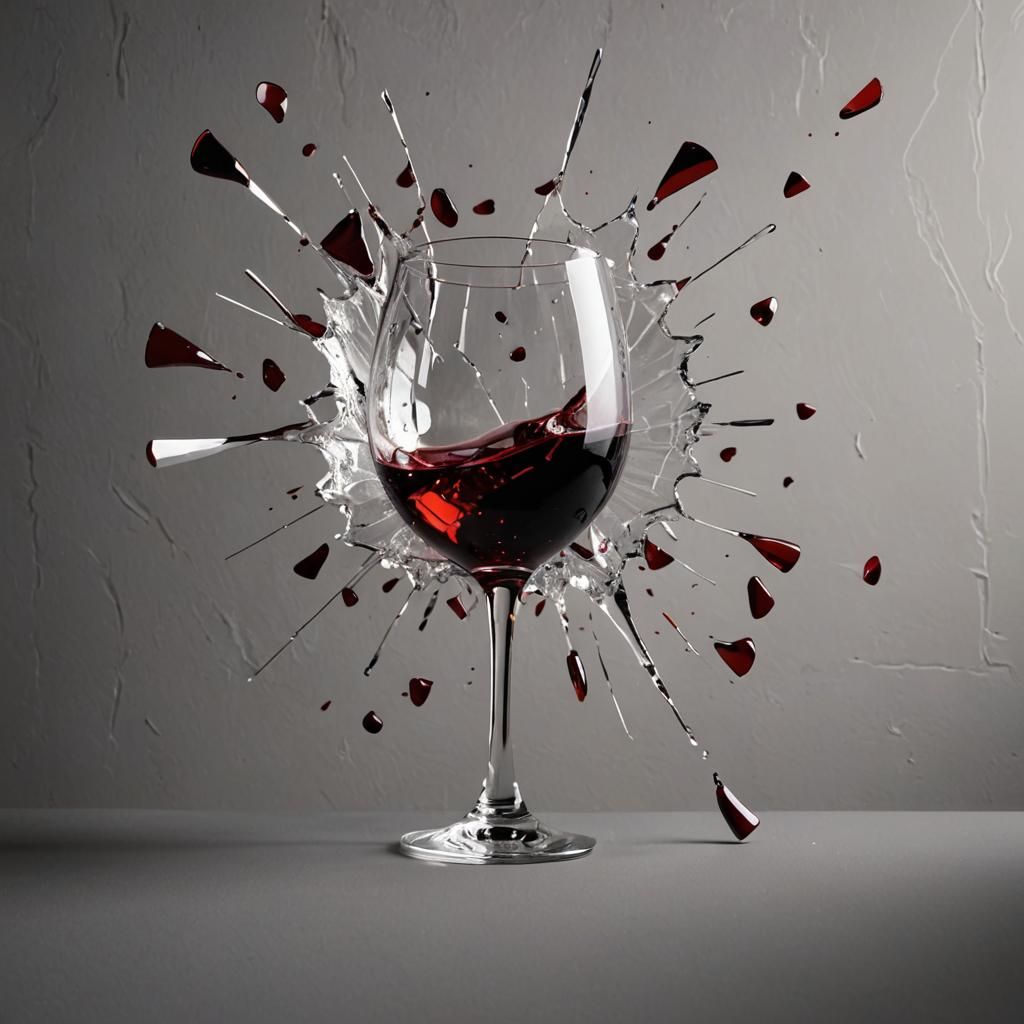 Exploding Wine Glass in Motion