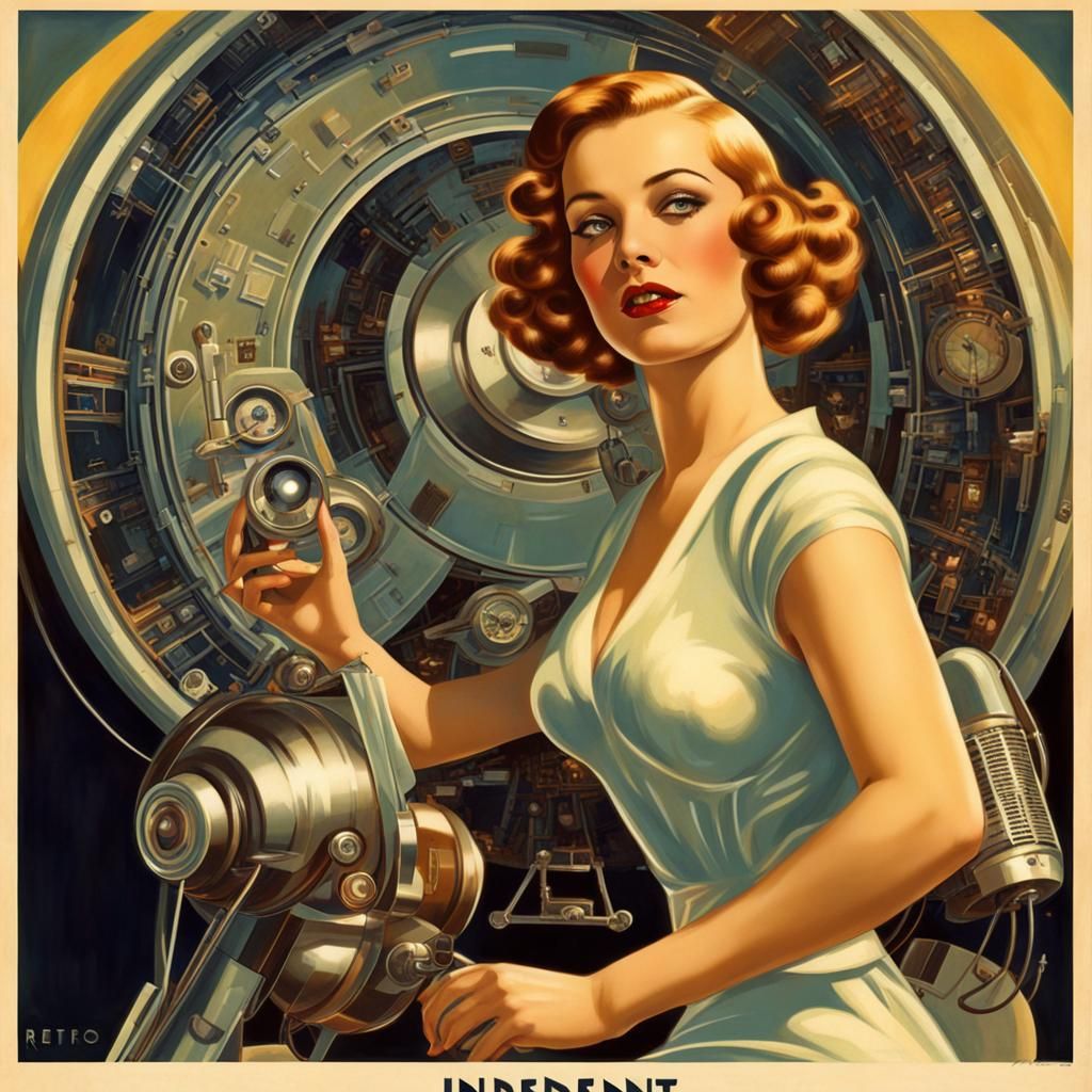 Retrofuturistic 1920s Pinup with Vintage Tech