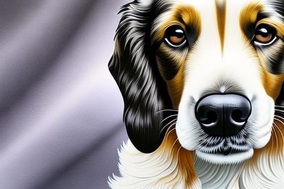 Whimsical Airbrush Portrait of a Happy Cocker Spaniel