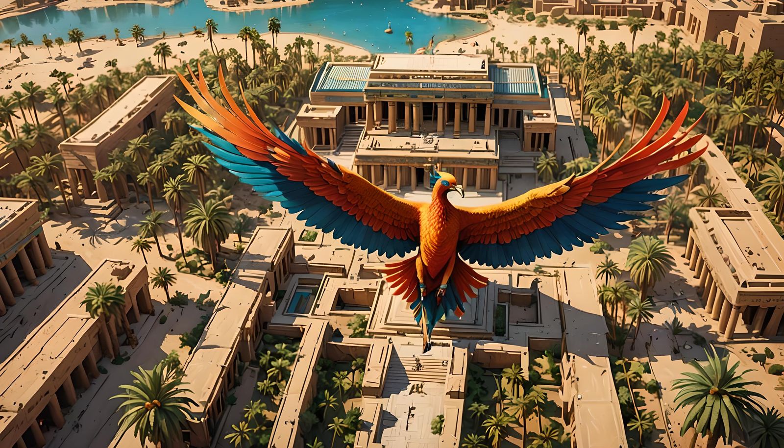 Phoenix Descends on Temple of Ammon-Ra