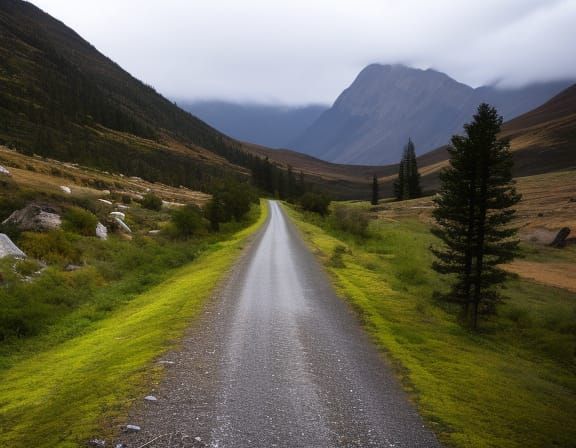 Post-Apocalyptic Street Scene with Tornado in HDR