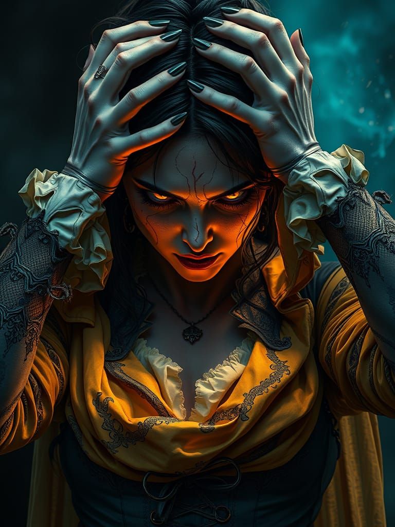 Dark Victorian Goddess Transforms into a Sinister Being