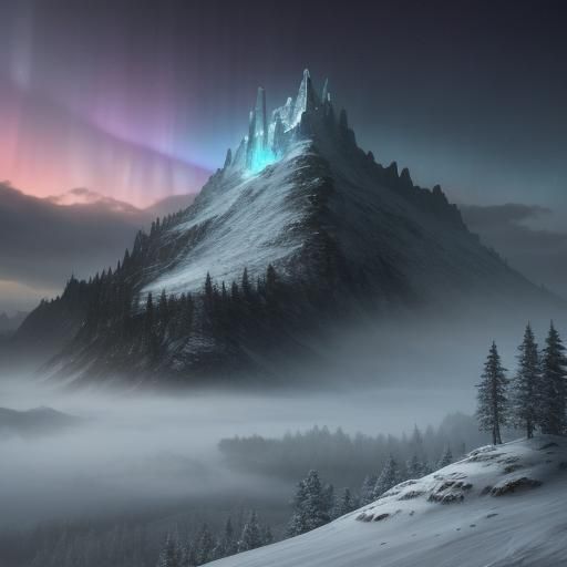 Epic Warrior Overlooks Frozen Wilderness in Cinematic Style