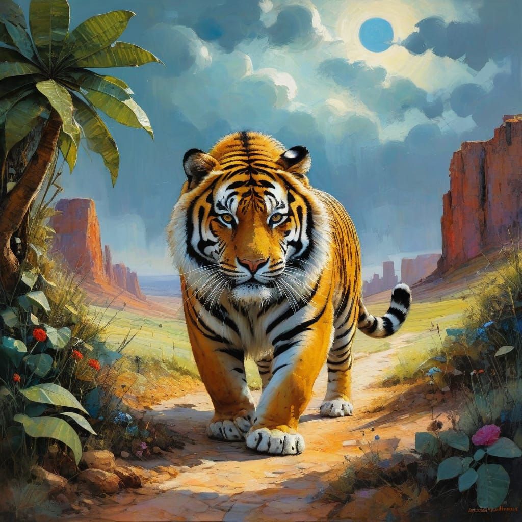 Textured Encaustic Painting Inspired by Naive Art