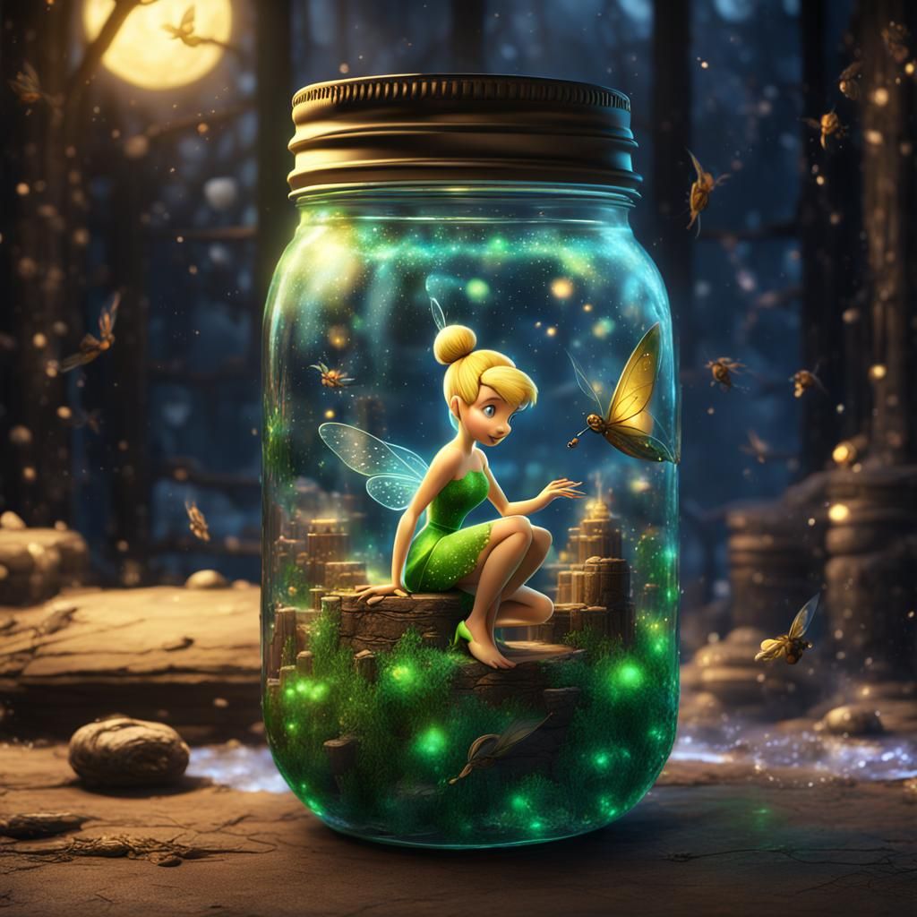 Tinkerbell in a Mason Jar: Fantasy Concept Art