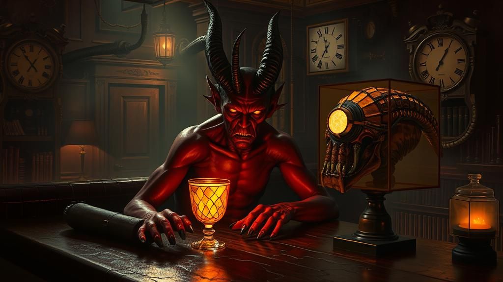 Otherworldly Demon in Smoky, Impossible Bar