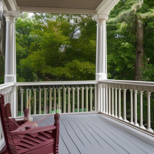 Sunlit Porch Scene with Bokeh