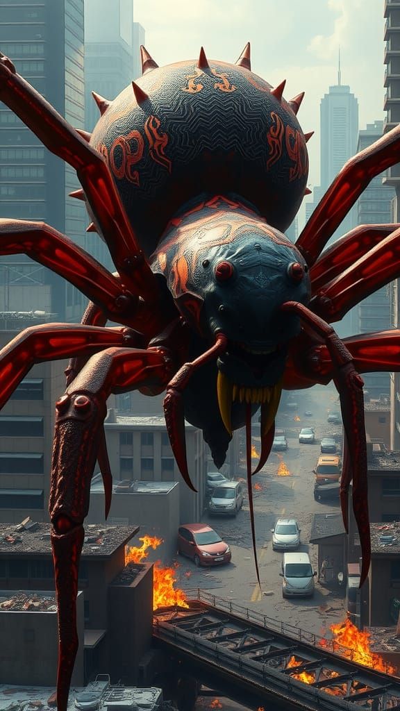 Giant Fire Ant-Spider Hybrid Rampages Through City