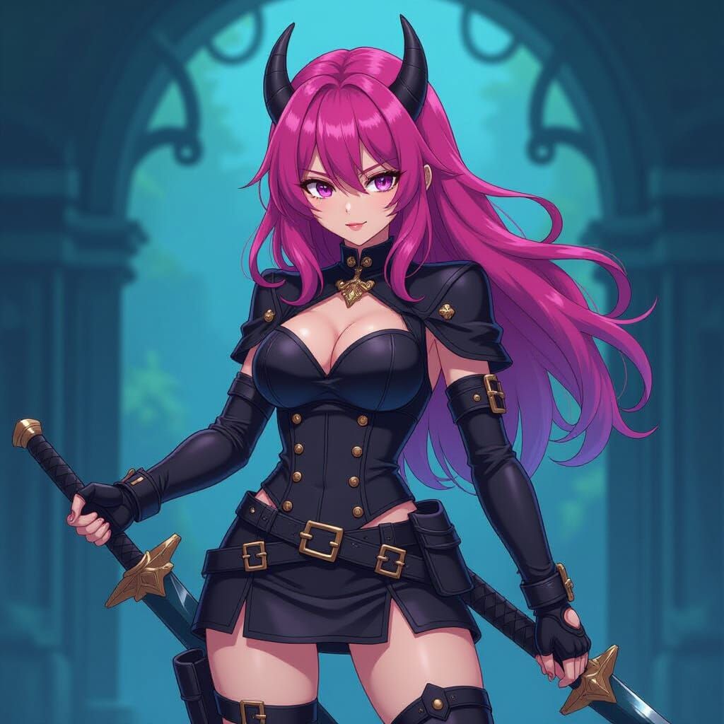 K-Pop Demon Hunter Zoey in Anime Style