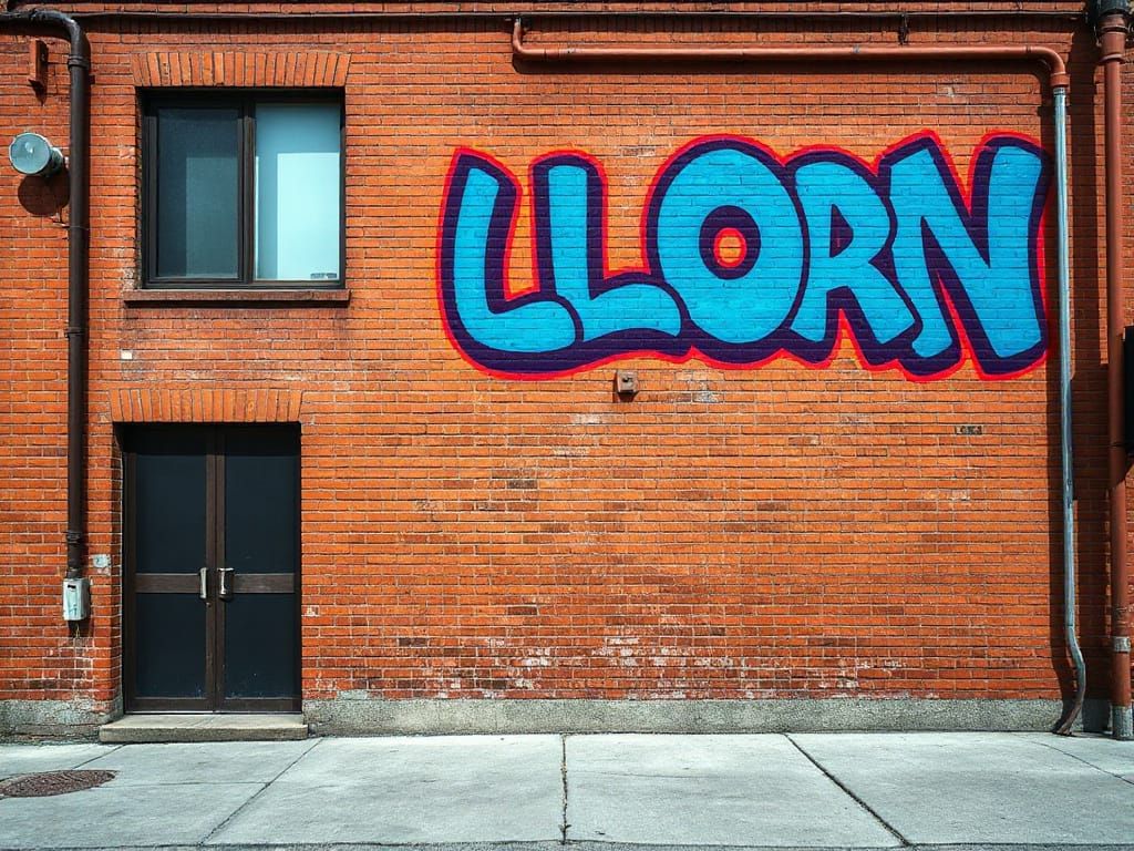 Vibrant Urban Street Art on Weathered Brick