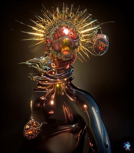 Sinister Naked Priest in a Dark, Luminous Setting