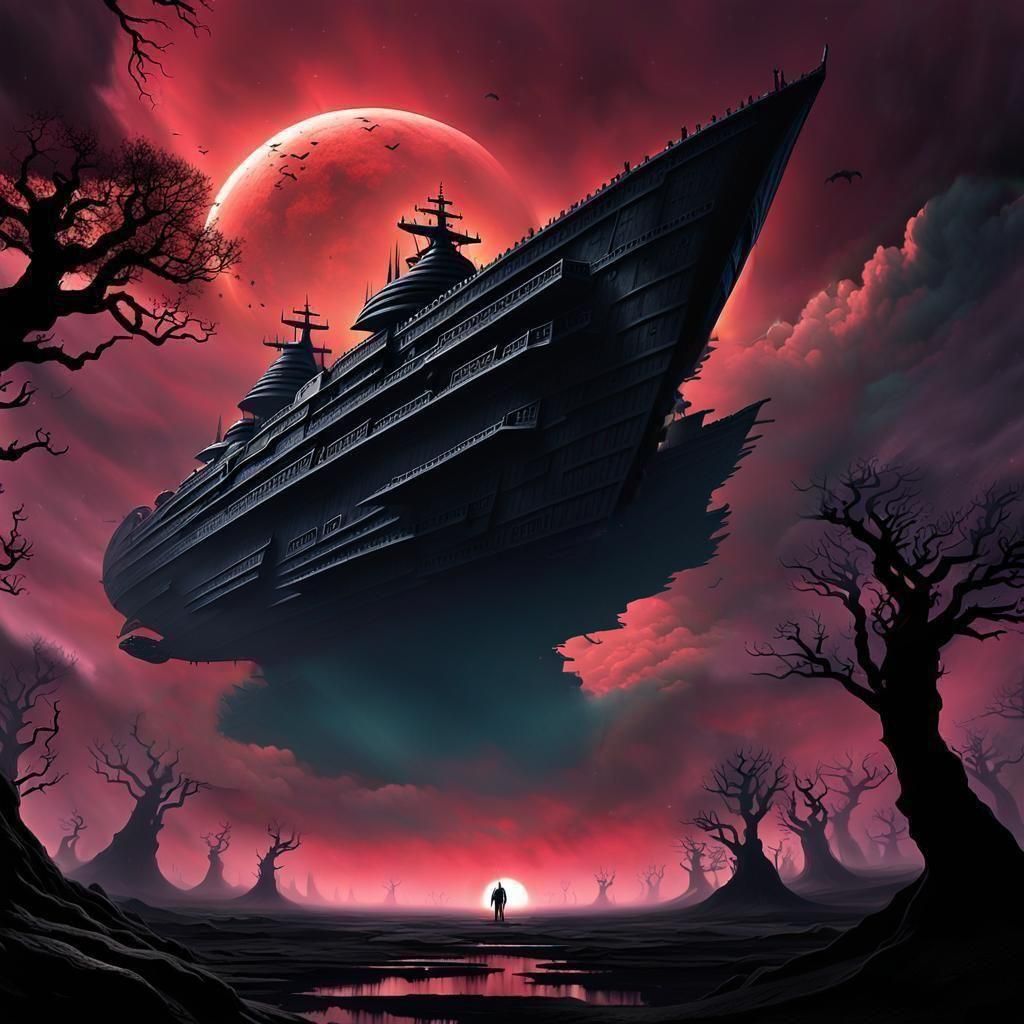 Sinister Ship Sails to Edge of Flat World