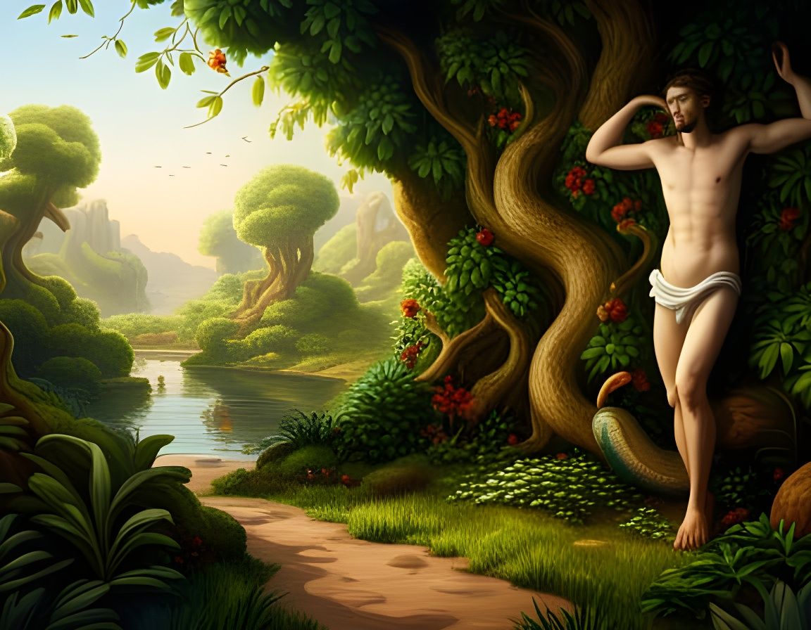 Lush Garden of Eden Illustration in Unreal Engine