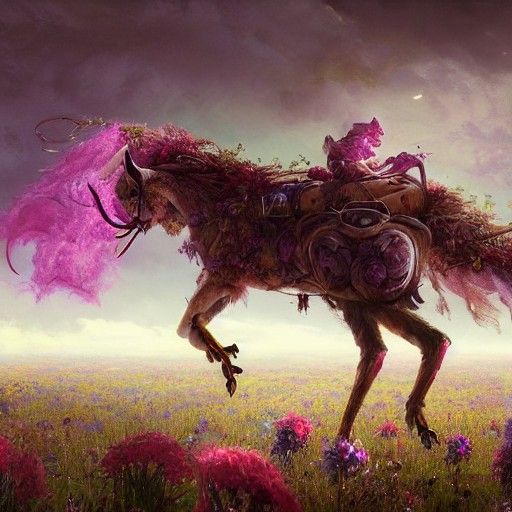 Owl Horse Hybrid in a Post-Apocalyptic Field