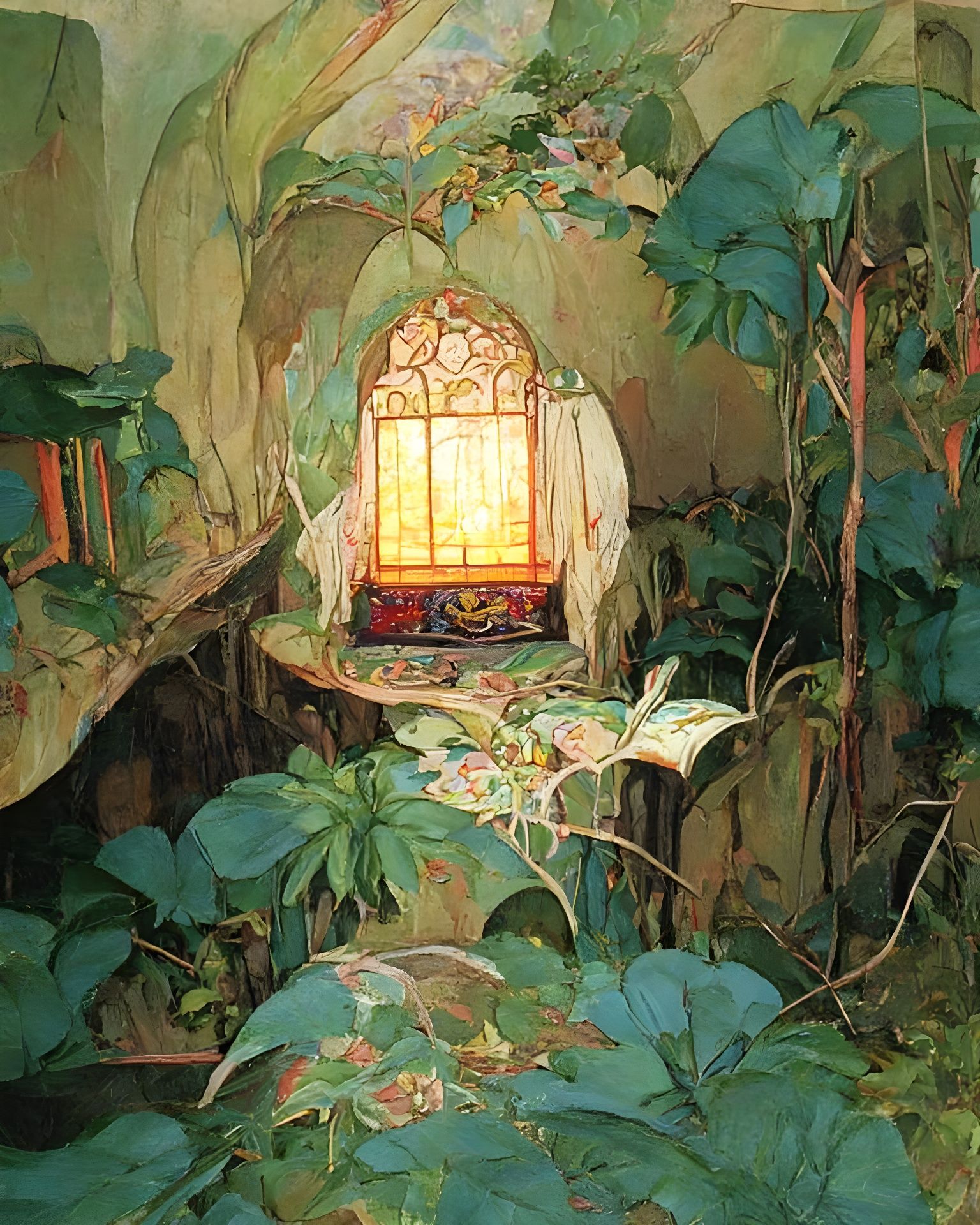 Art Nouveau Hideaway with Rainbow Colors