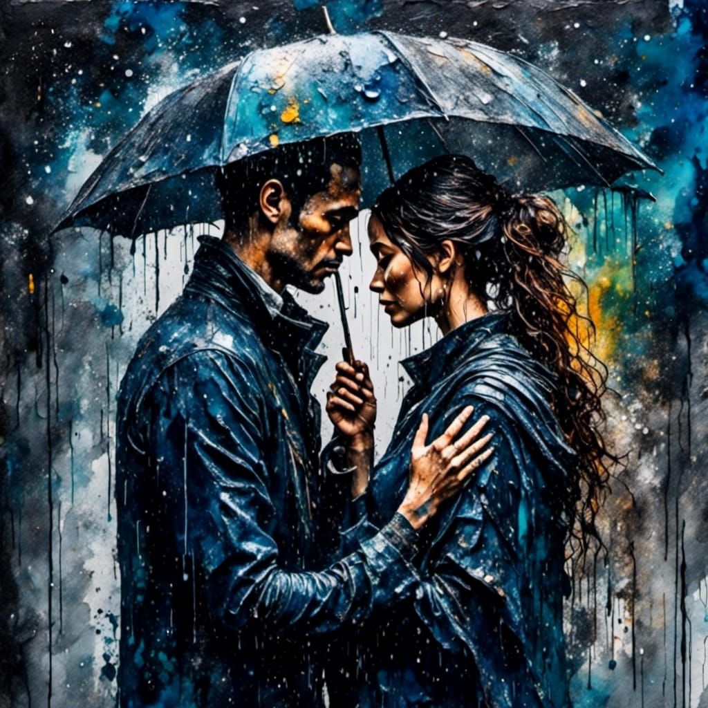 Urban Embrace: Modern Alcohol Ink Art