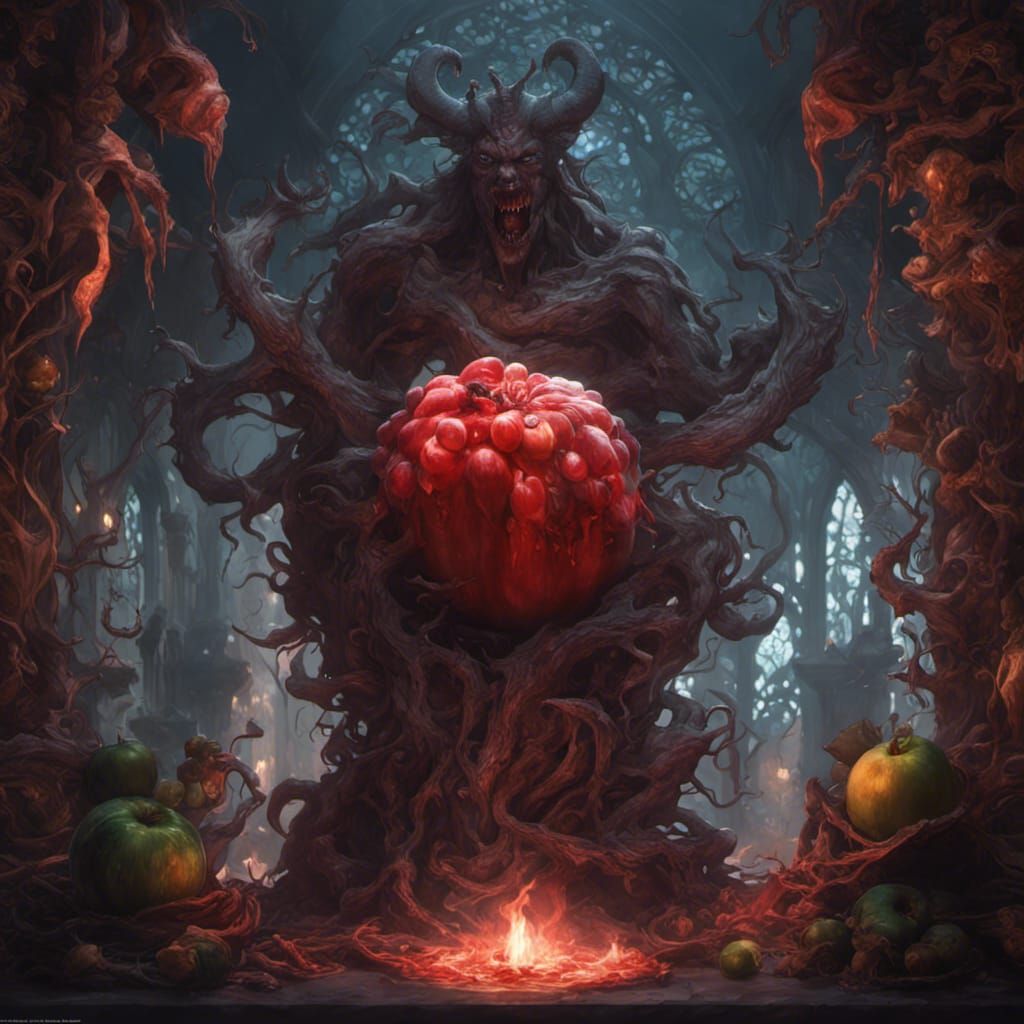 Hyperdetailed Devil Fruit in Dark Fantasy Style