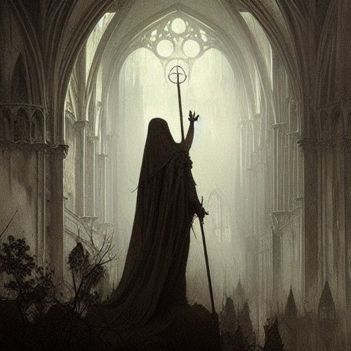Apocalyptic Gothic Architecture in Horror Style