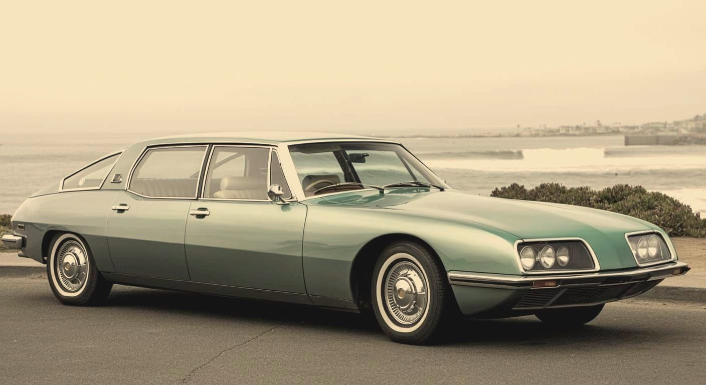 Iridescent Green Limousette by the Ocean