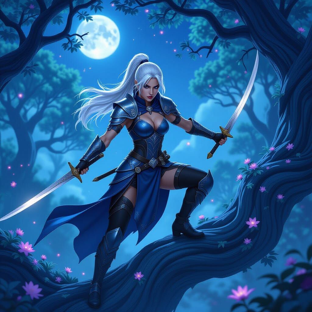 Rayla the Assassin atop a Magical Tree