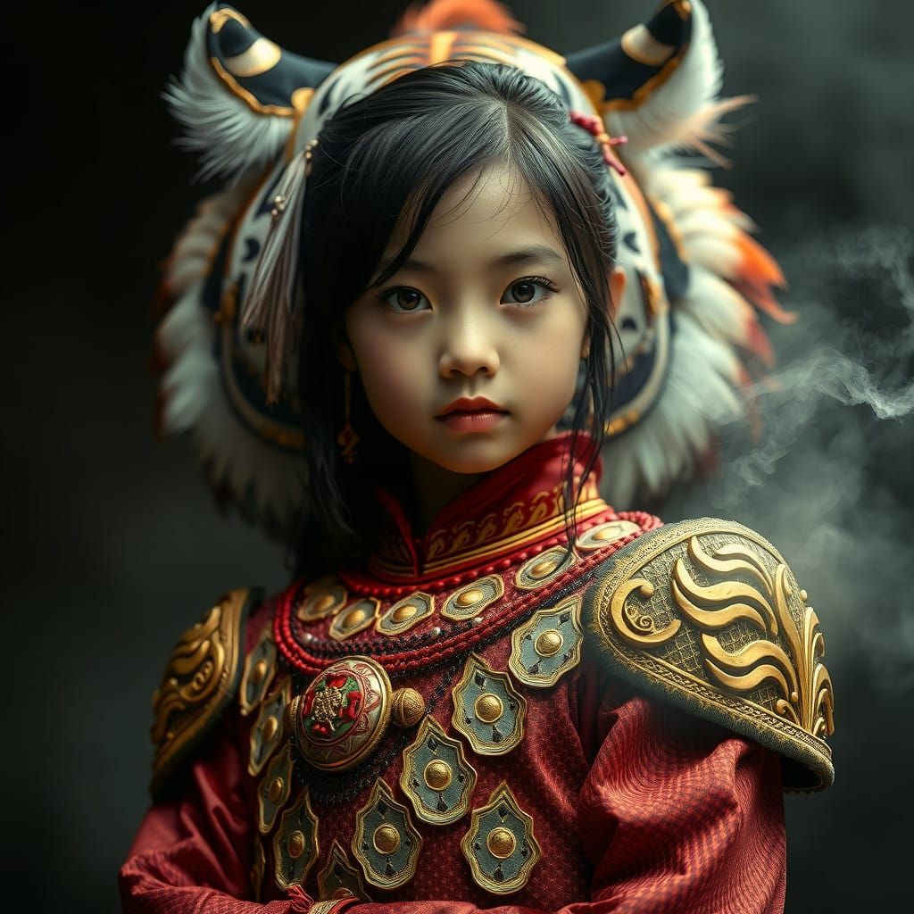 Chinese Indonesian Girl Transforms into Cyberpunk Tiger Godd...