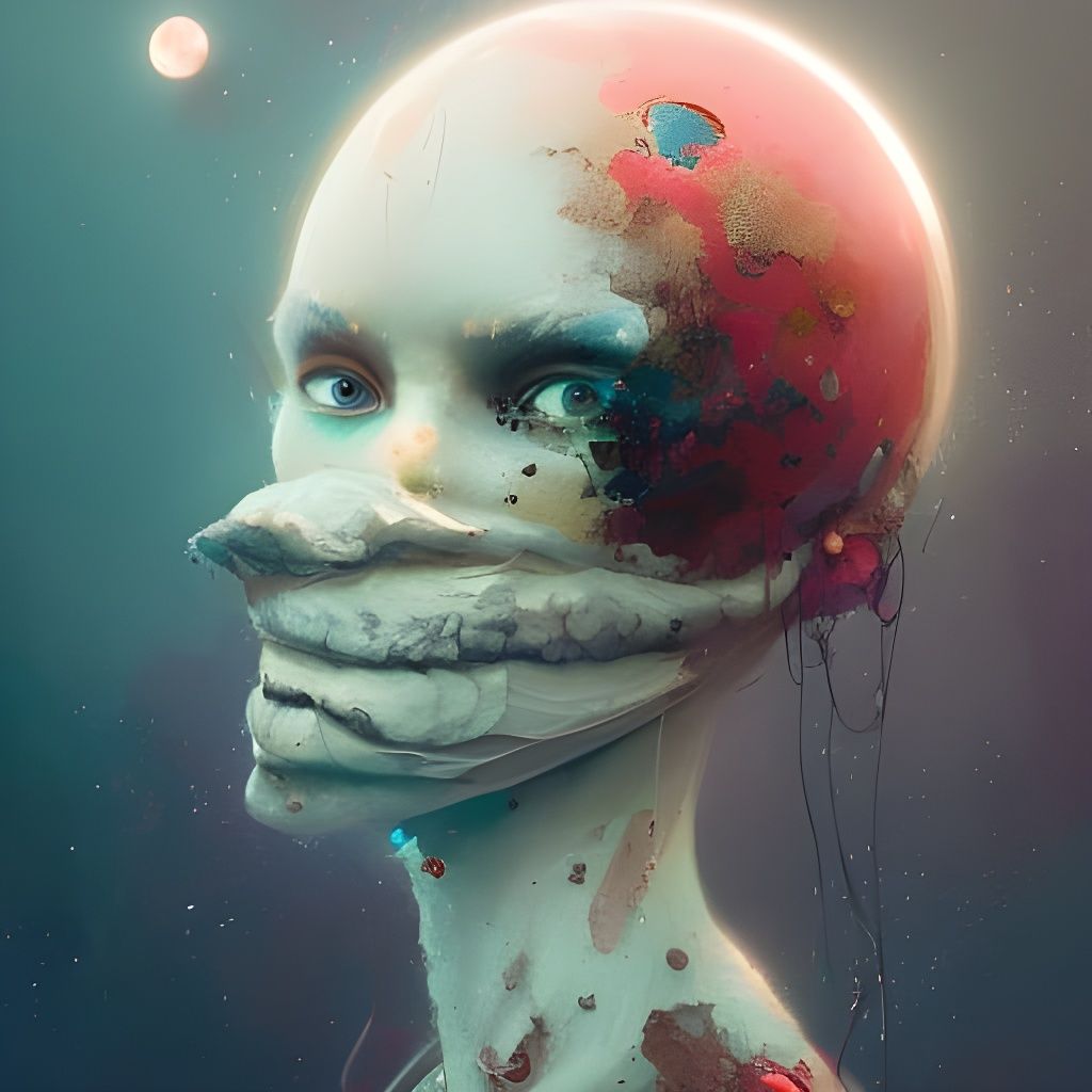 Anthropomorphic Pluto Portrait in Detailed Fantasy Art