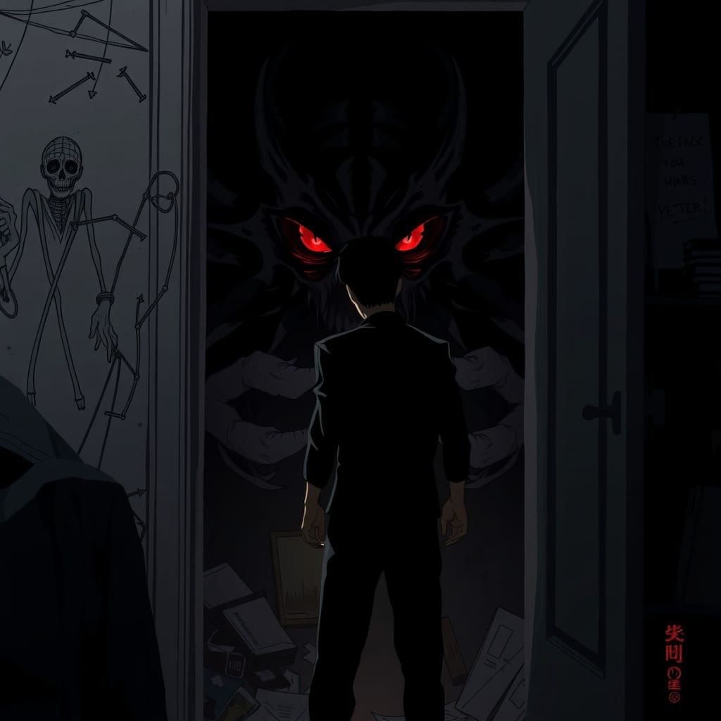 Mysterious Figure Confronts Dark Horror