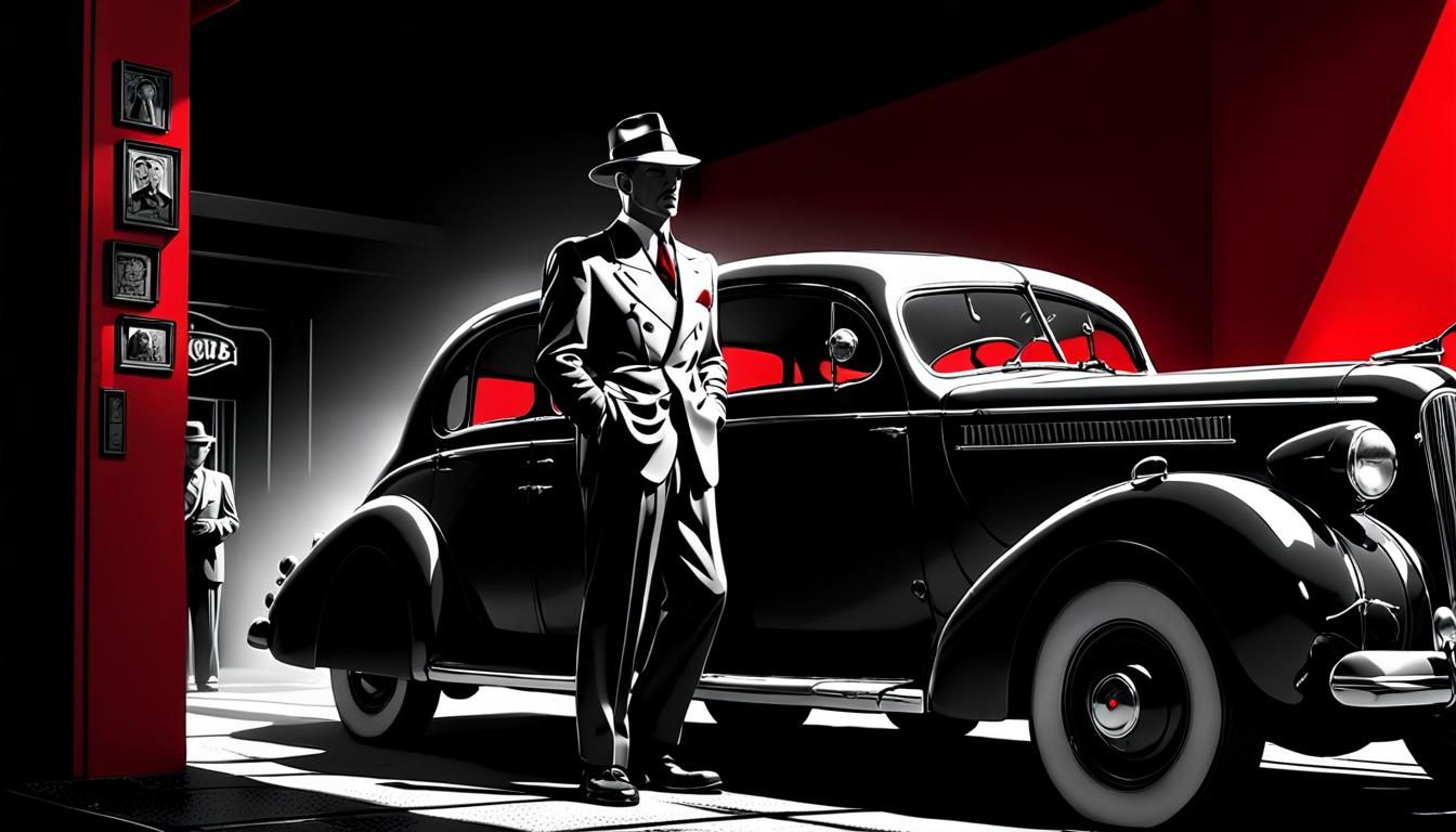 Sin City Detective in Film Noir Style