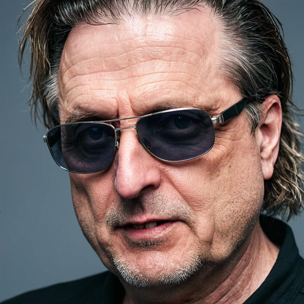 Realistic 3D Portrait with Sunglasses, Digital Art