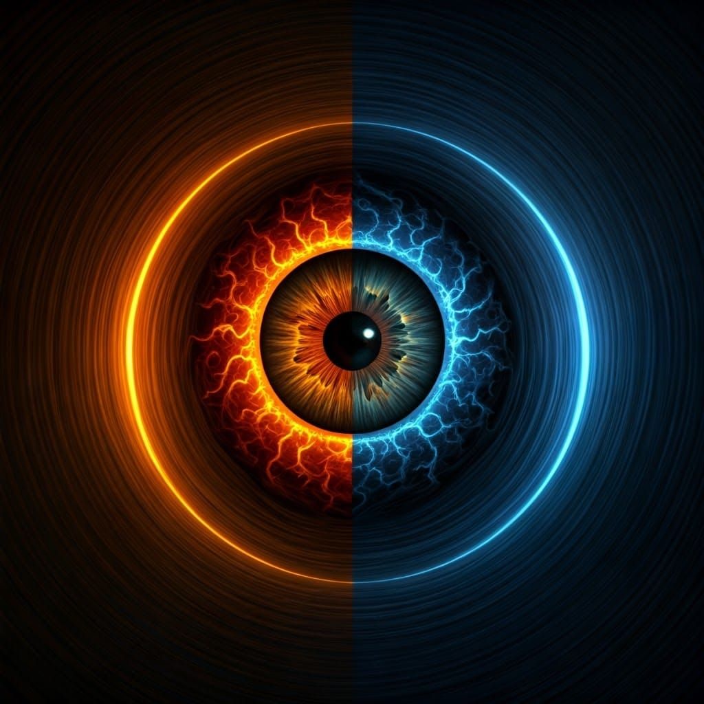 Sun and Moon Eyes: A Surreal Cosmic Vision