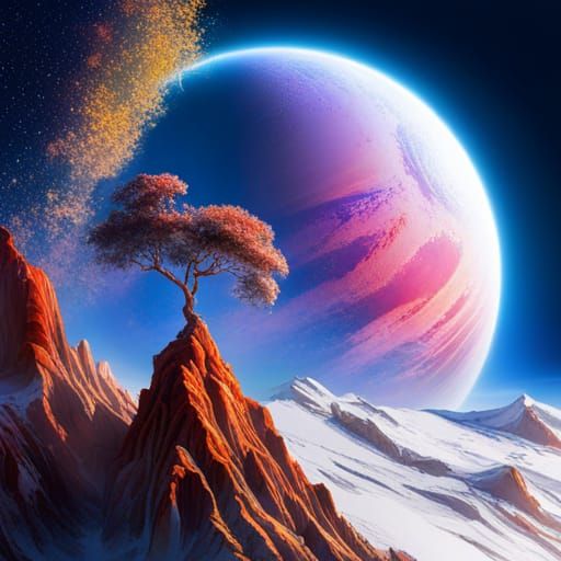 Spectacular Alien Planet with Vibrant Colors