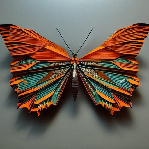 Hyperrealistic Origami Monarch Butterflies in Volumetric Lig...