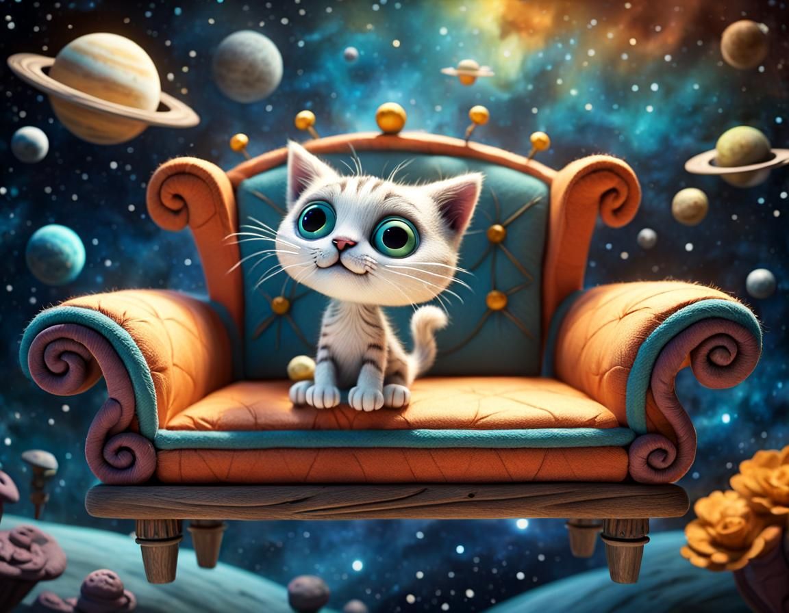 Kitten's Cosmic Couch: A Claymation Adventure