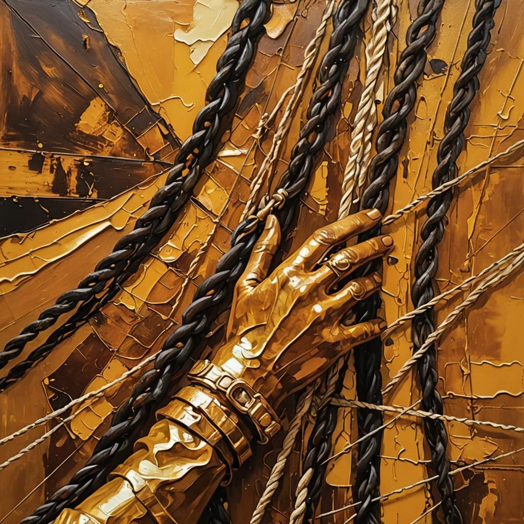 Abstract Golden Brown Art with Complementary Colors